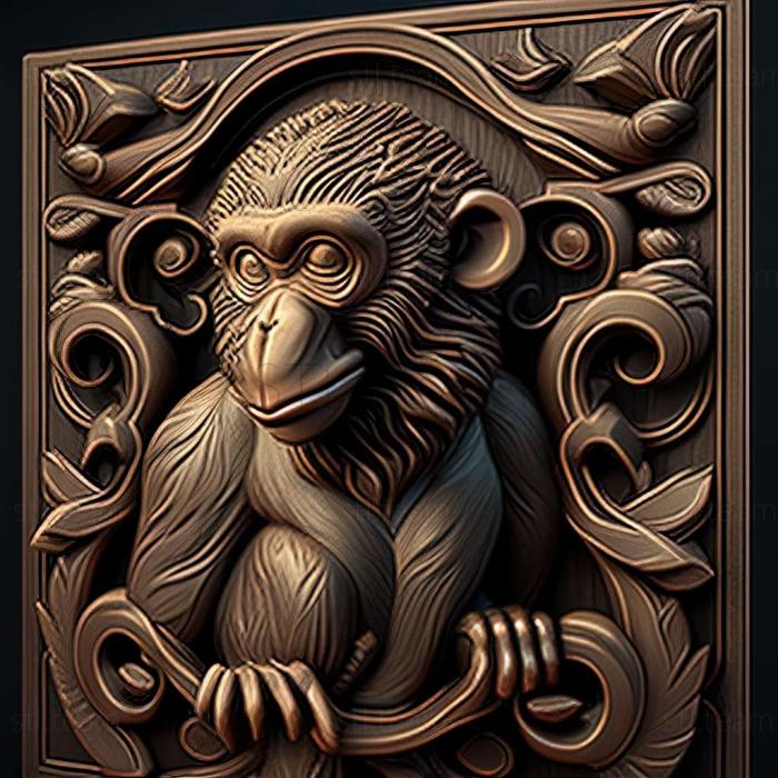 3д модель обезьяны